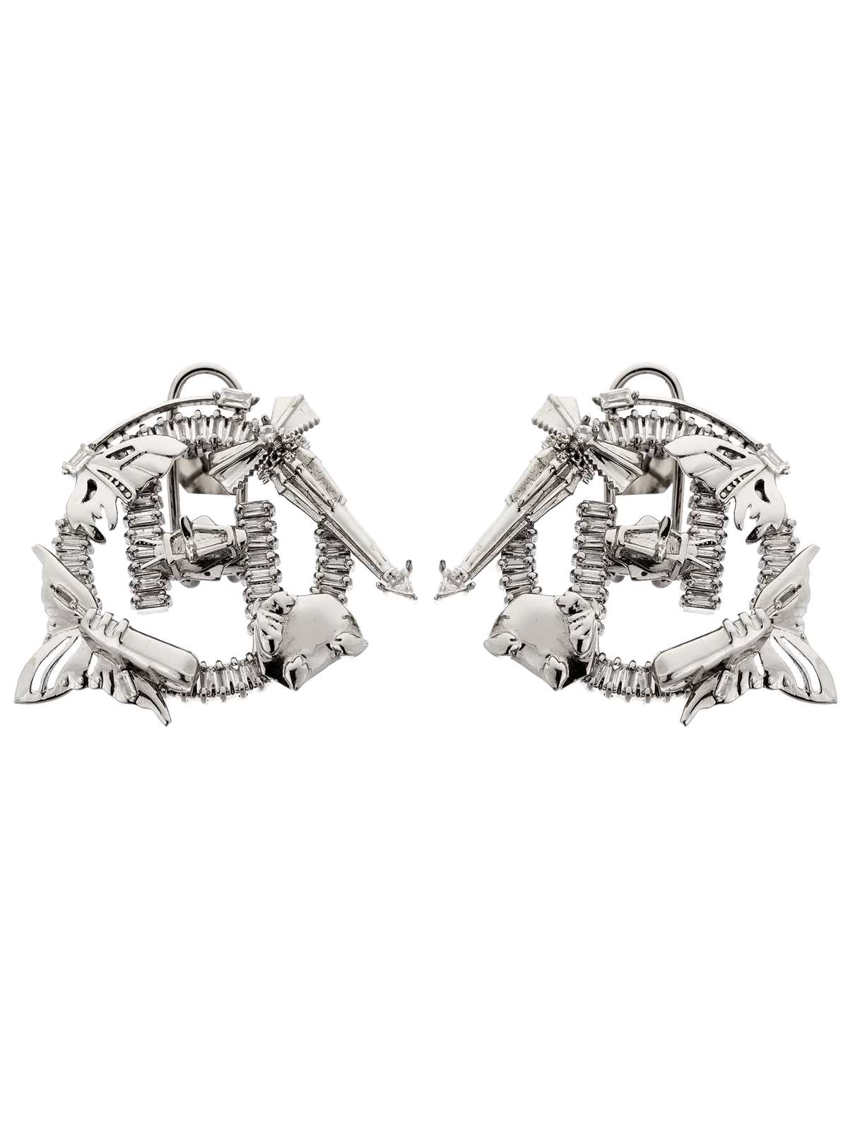 Outhouse   I    OH V Adrienne Lunar Studs Silver New OHAW19SE032