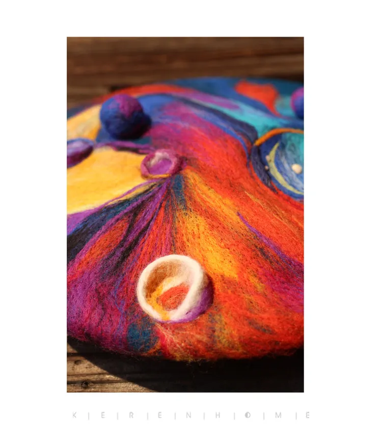 Painter's Color Palette Handmade Beret