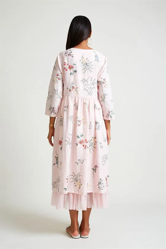 Payal Pratap   -   Rock Garden Forsythia Embroidered Dress with Slip (2pcs)