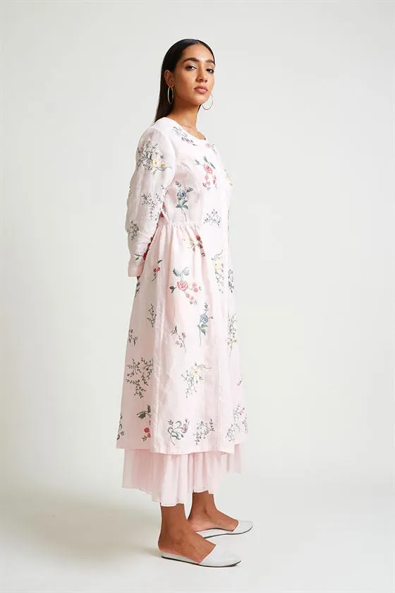 Payal Pratap   -   Rock Garden Forsythia Embroidered Dress with Slip (2pcs)