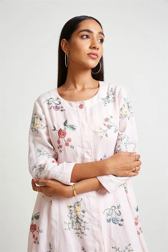 Payal Pratap   -   Rock Garden Forsythia Embroidered Dress with Slip (2pcs)