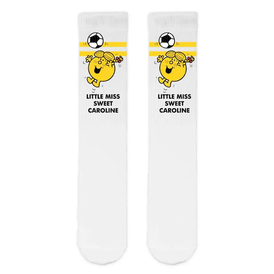 Personalised Little Miss Football Slogan Adult Sports Socks