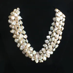 Petite Baroque Pearl and Pyrite Necklace