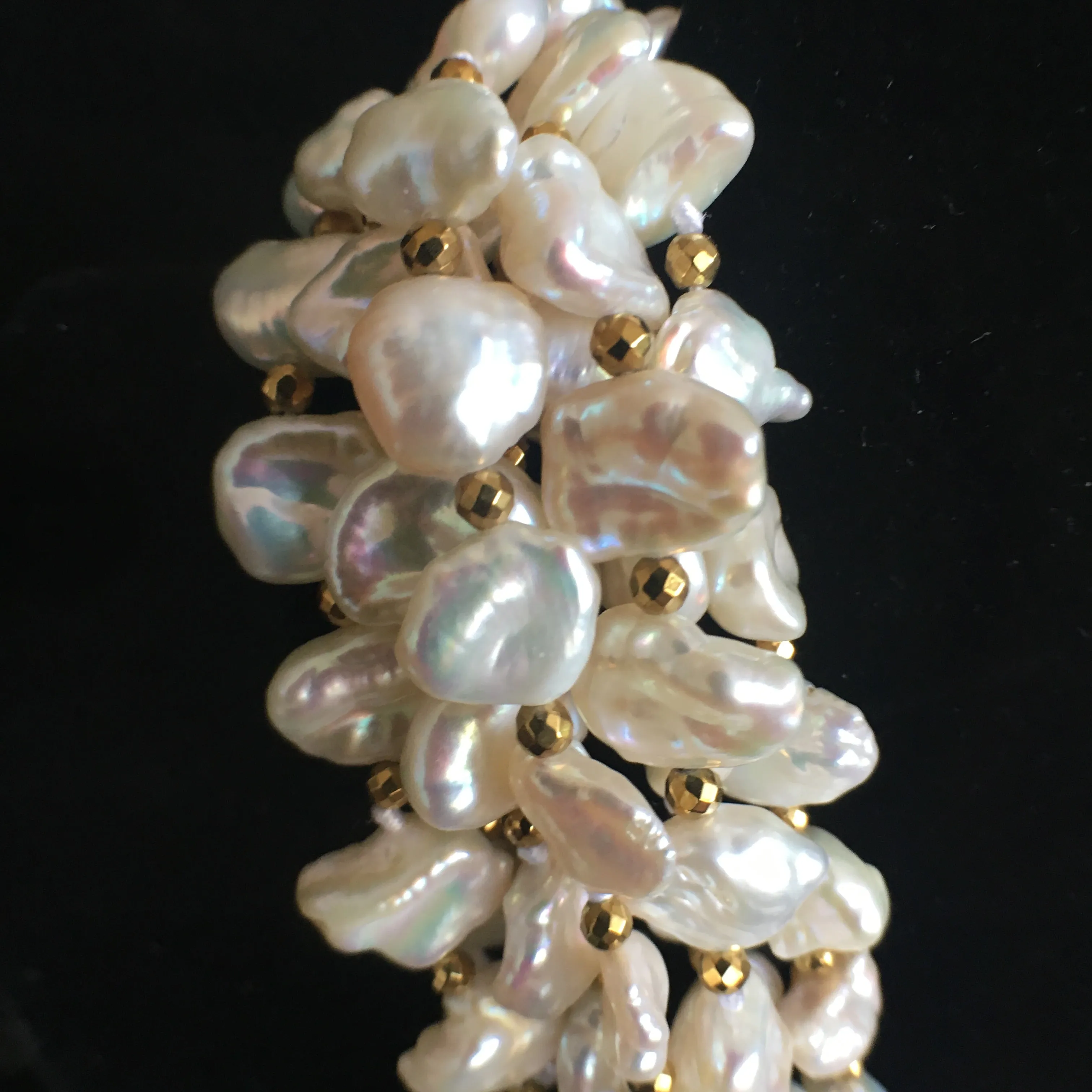 Petite Baroque Pearl and Pyrite Necklace
