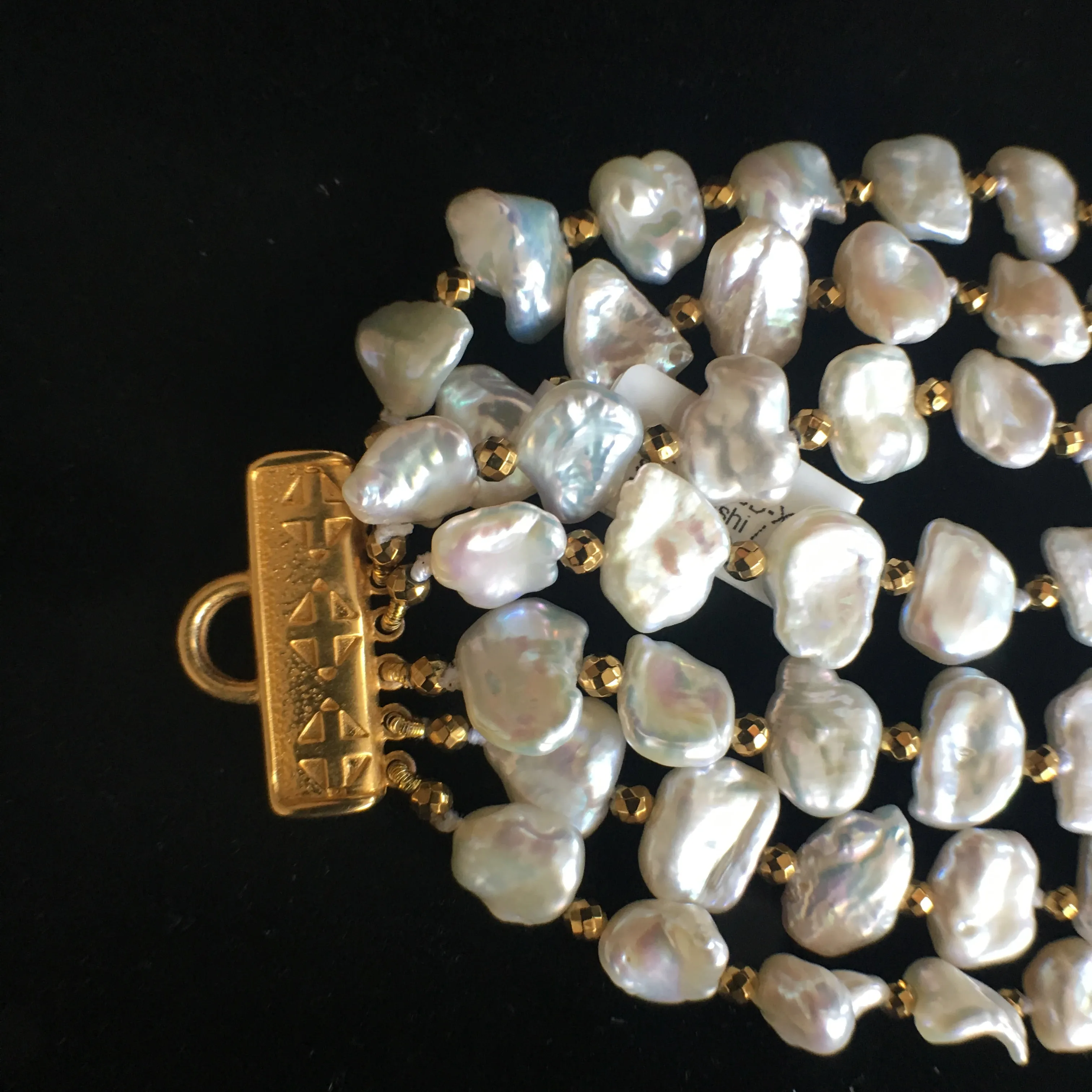 Petite Baroque Pearl and Pyrite Necklace