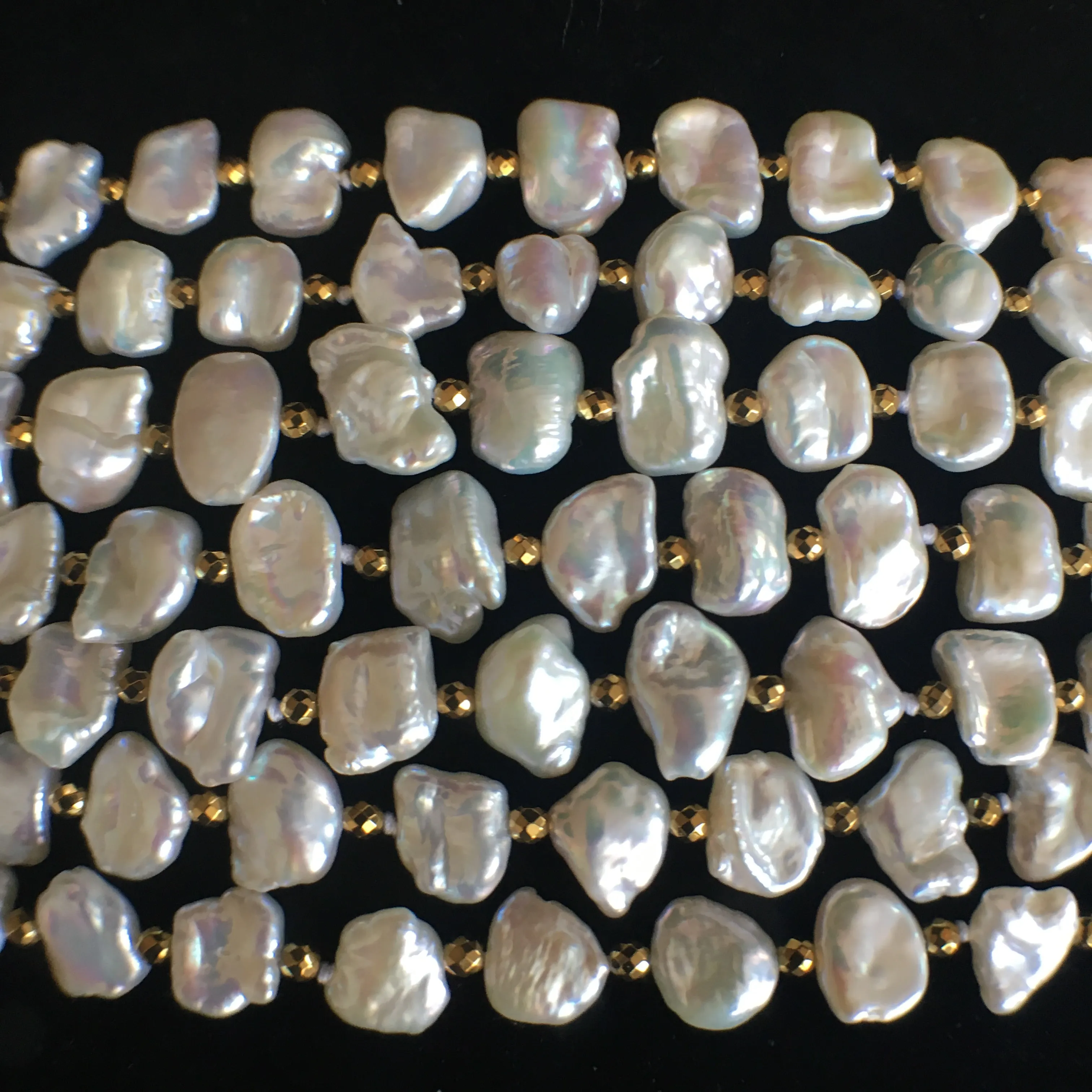 Petite Baroque Pearl and Pyrite Necklace