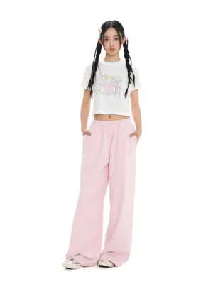 pink comfortable sports trousers