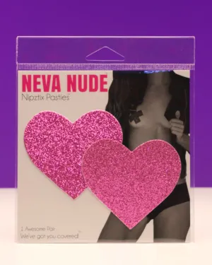 Pink Glitter Heart Pasties
