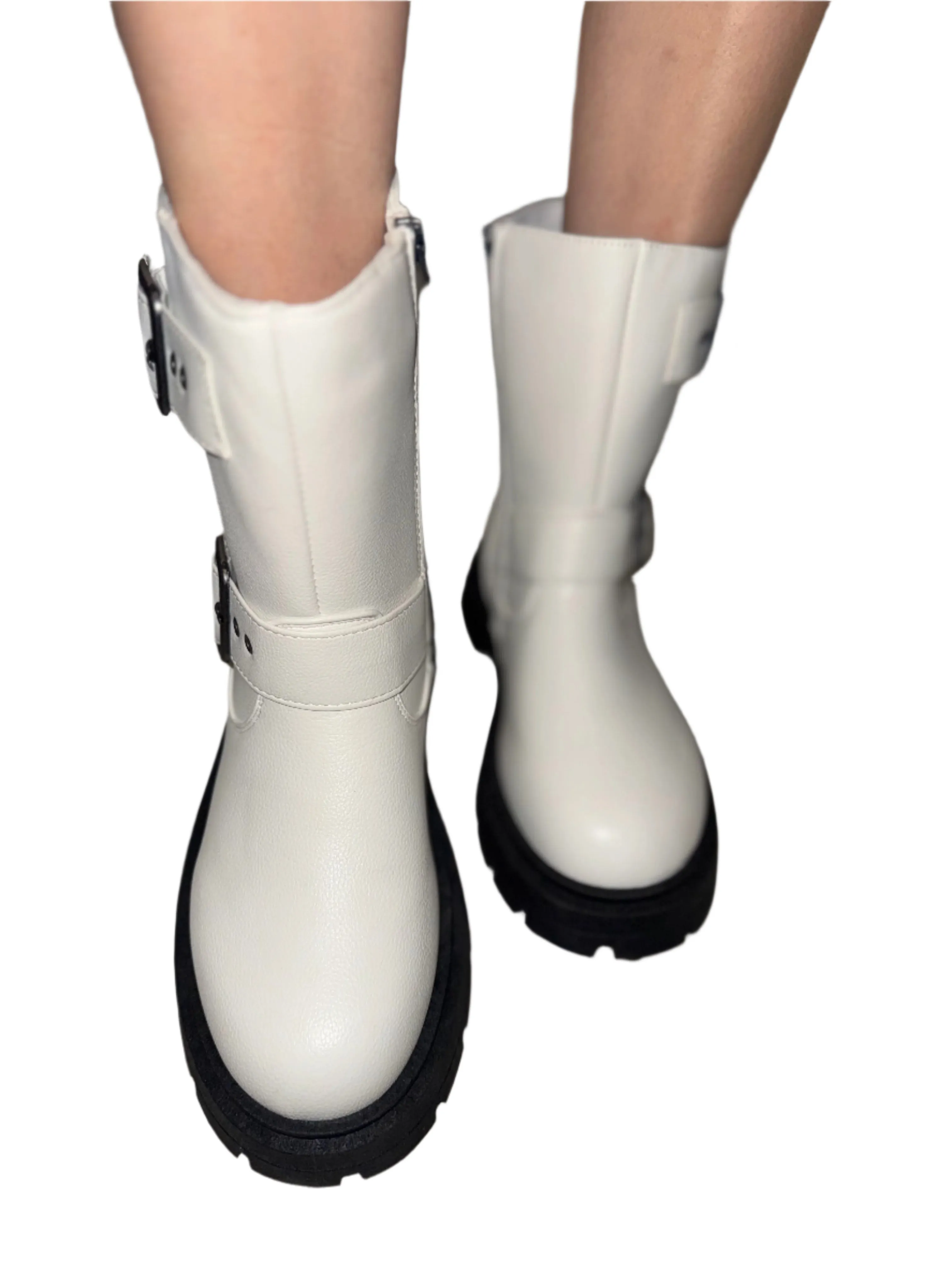 PLATFORM BIKER BOOT WITH BUCKLE DETAIL OSAKA-01