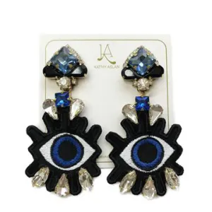 Pop Eye Baby Blue and Black Earrings