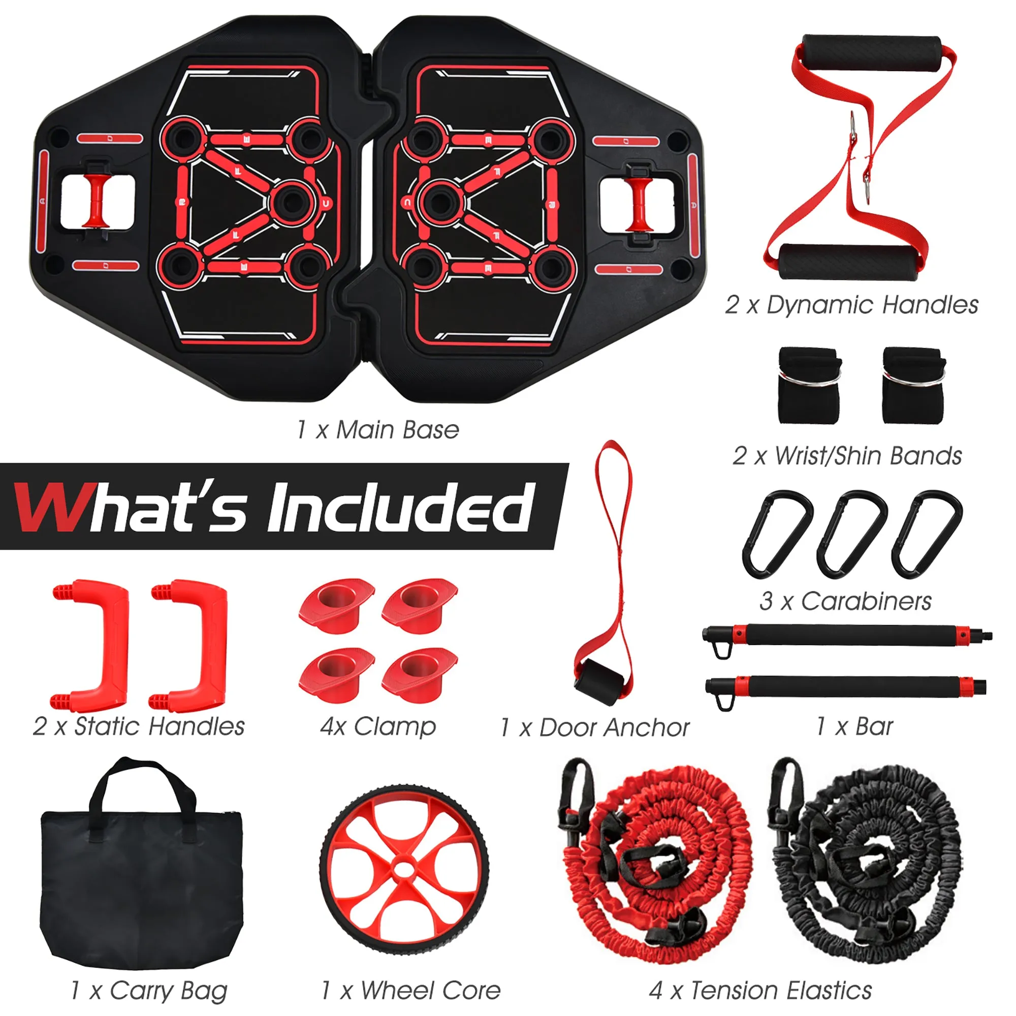 Portable Home Gym Full Body Workout Equipment w/ 8 Exercise Accessories
