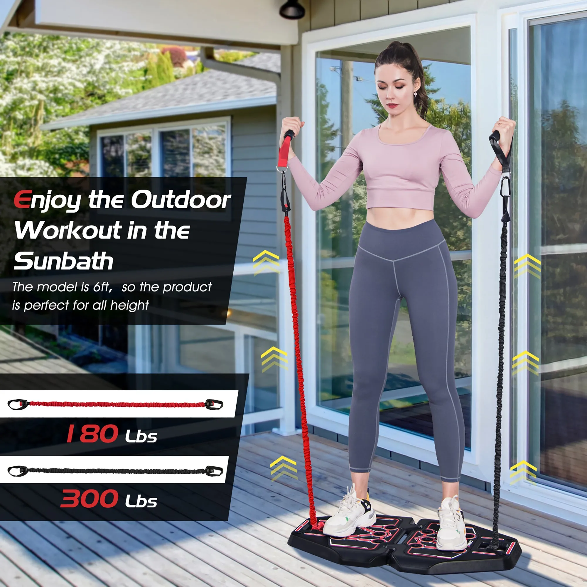 Portable Home Gym Full Body Workout Equipment w/ 8 Exercise Accessories