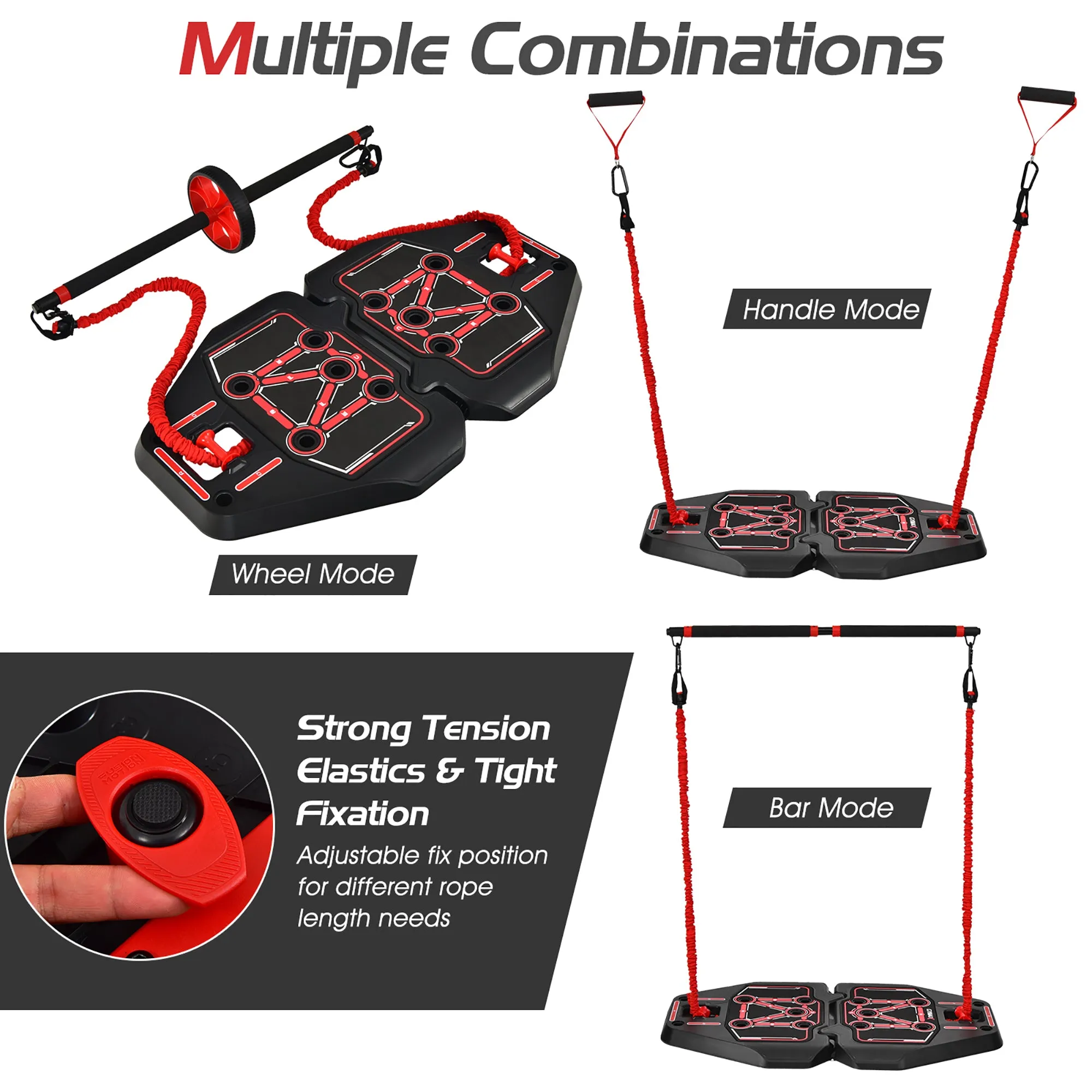 Portable Home Gym Full Body Workout Equipment w/ 8 Exercise Accessories