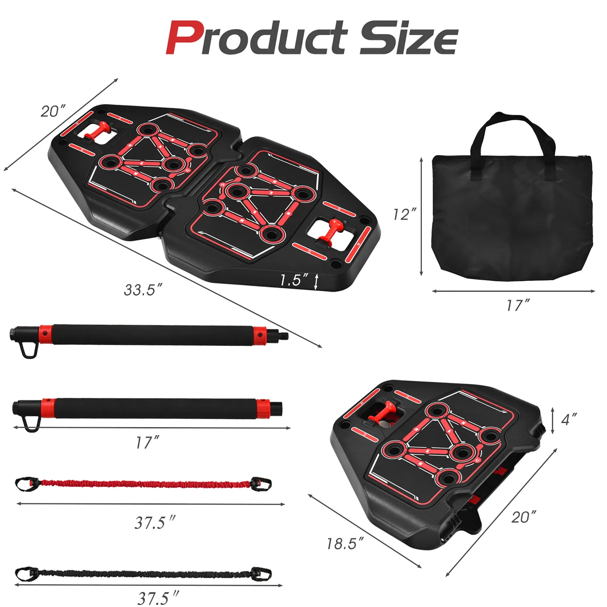 Portable Home Gym Full Body Workout Equipment w/ 8 Exercise Accessories