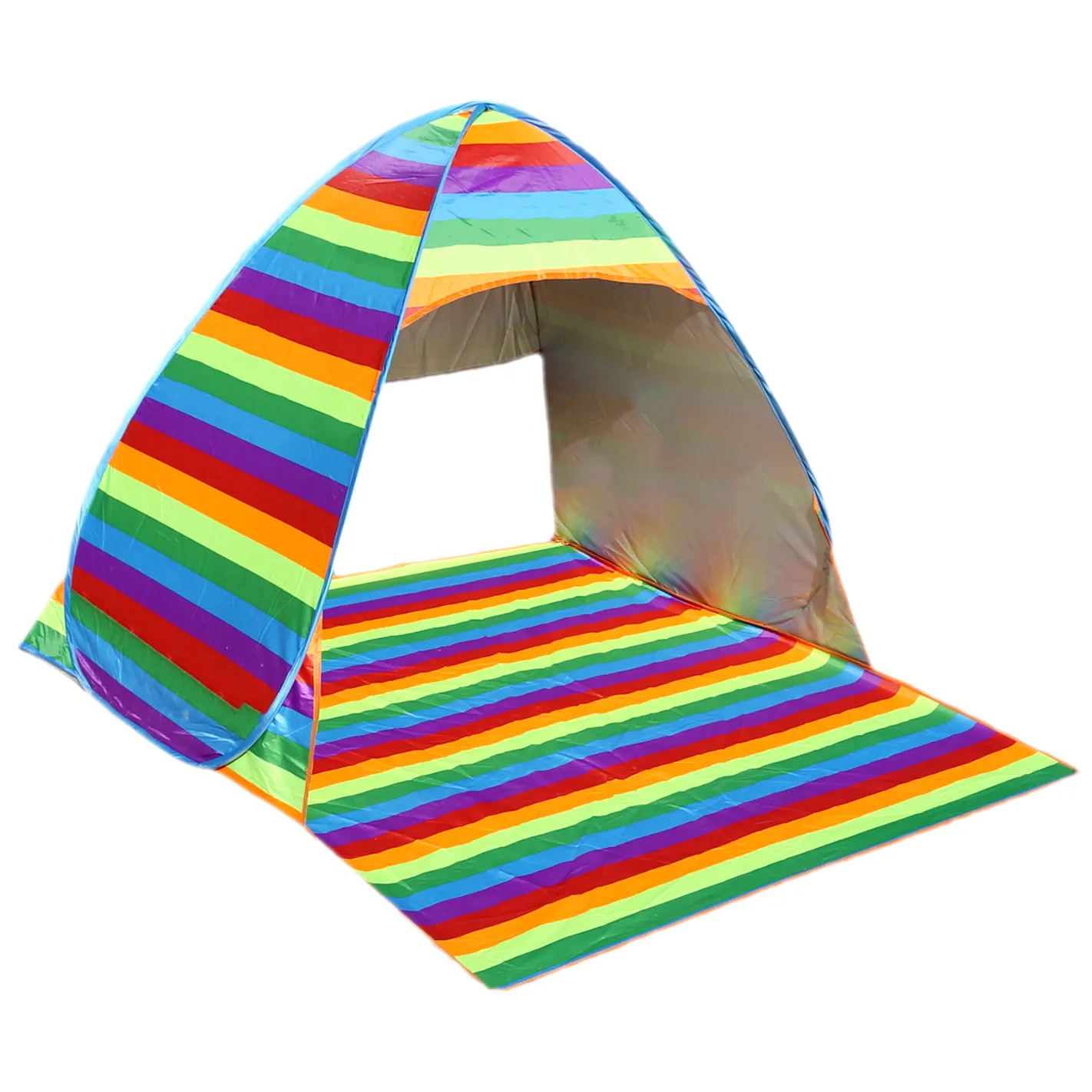 Portable Summer Beach Tent for 2, Lightweight, Round Shape, UPF 50  Sun Protection, Zipper Closure, Vestibule Utility, Sturdy Alloy Support, Durable Polyester Material