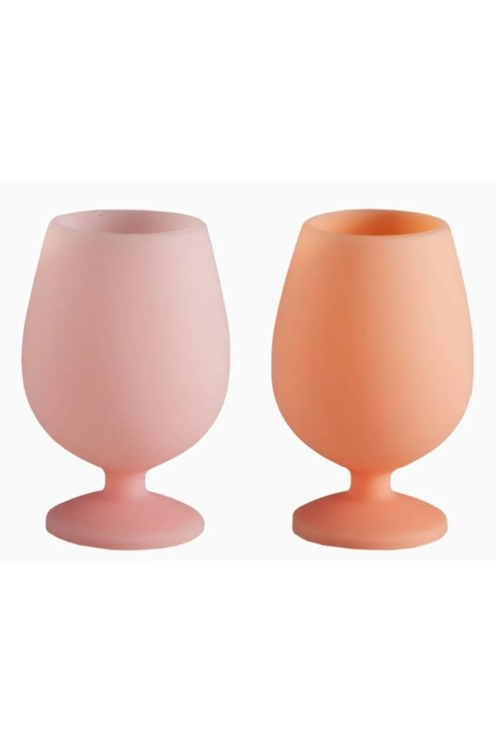 PORTER GREEN PEACH   PETAL SILICONE WINE GLASSES SET OF 2