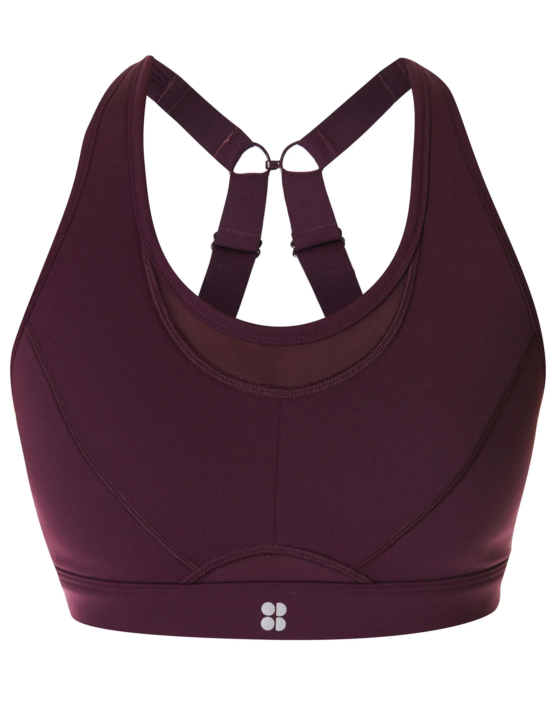Power Icon Running Bra - Midnight Cherry Purple