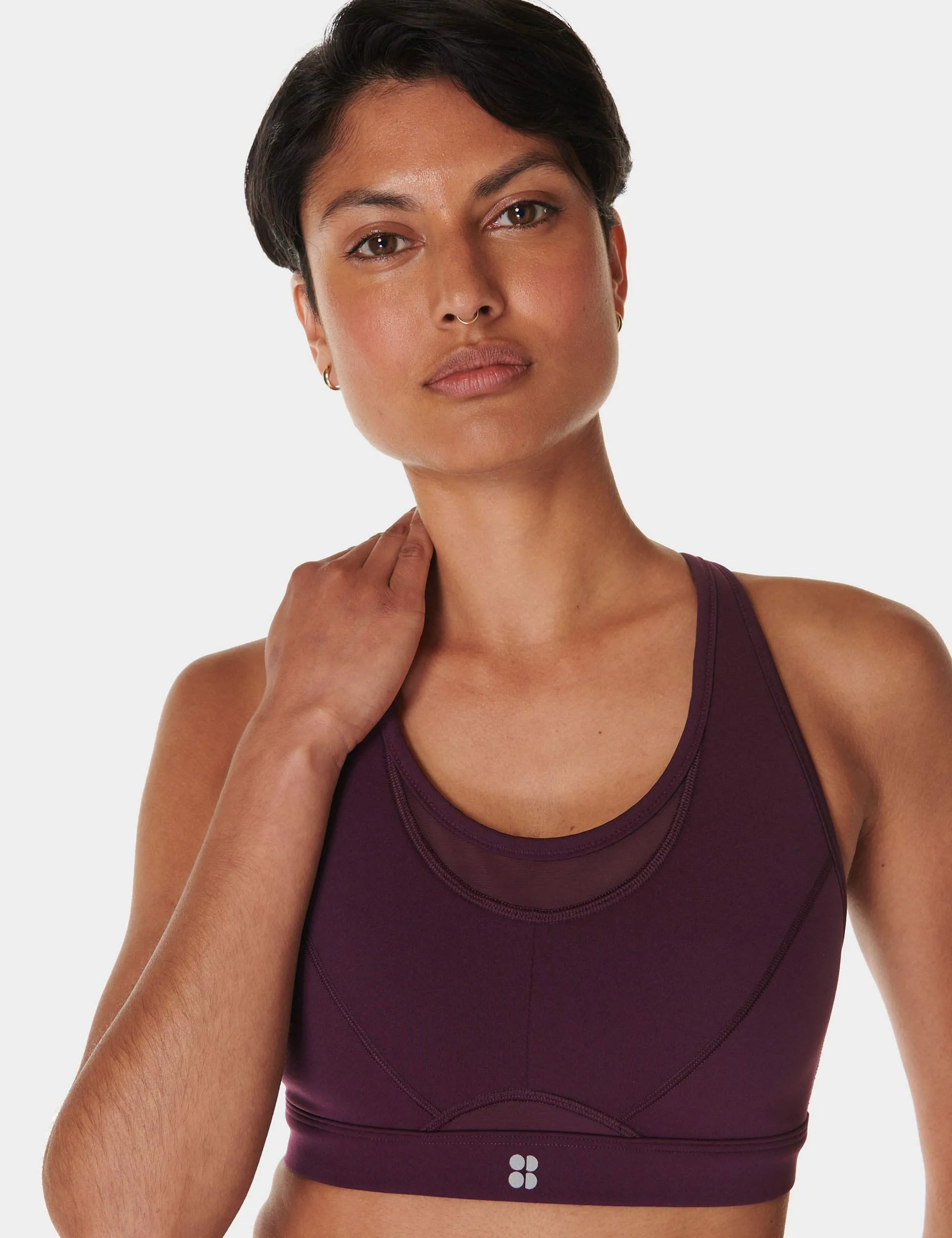 Power Icon Running Bra - Midnight Cherry Purple