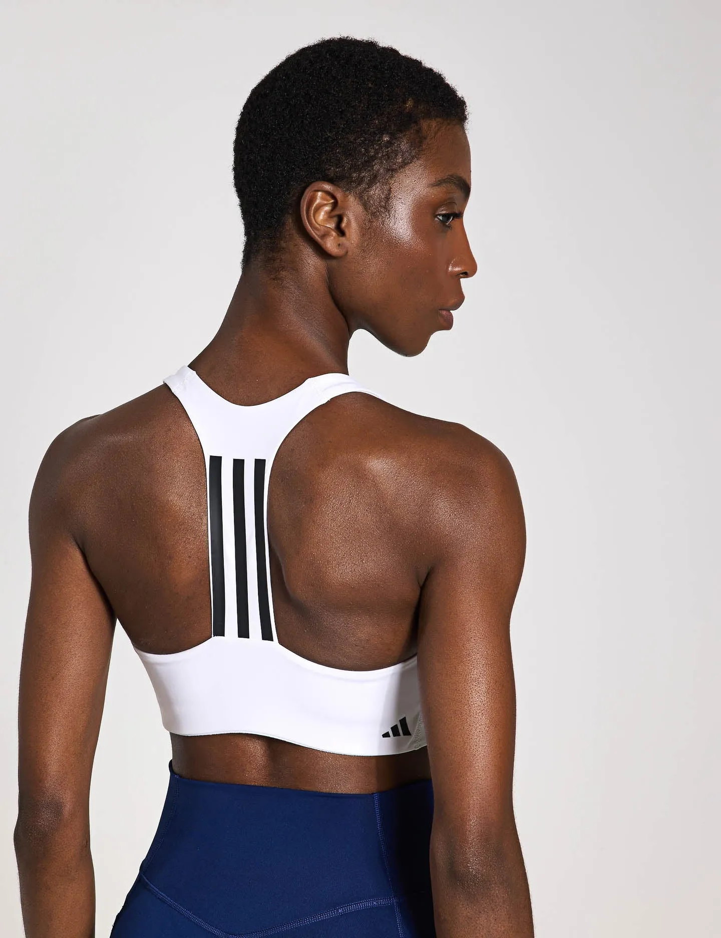 Powerimpact Training Medium-Support 3-Stripes Bra - White