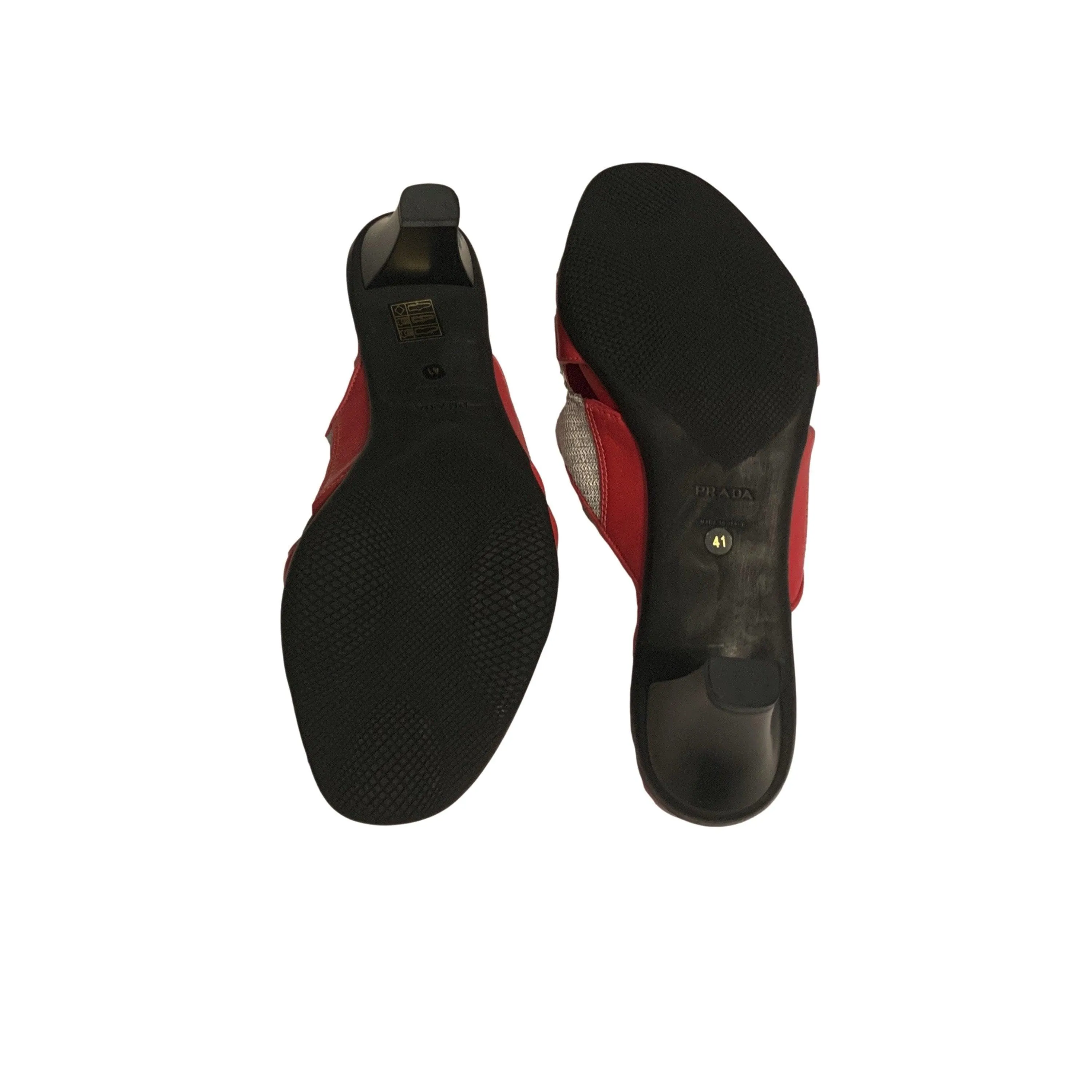 Prada Sport Pink Mesh Logo Kitten Heels