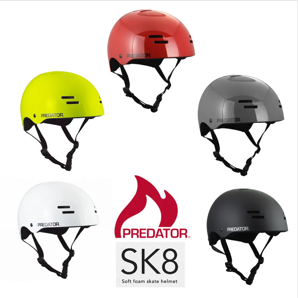 Predator SK8 Soft Foam Skate Helmet - Gloss Grey