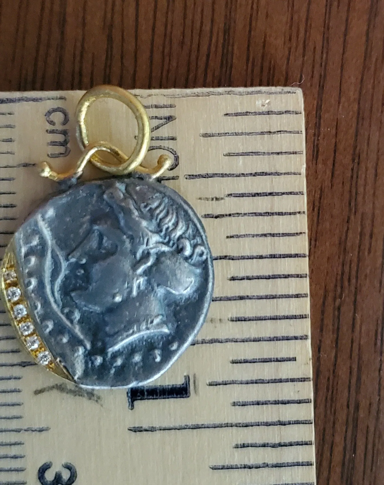 Prehistoric Works Oxidized Sterling & 24K Gold Synope Nymphe  pendant w/diamond