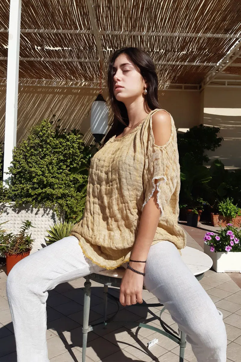 Pure Italian Linen Golden Positano Chemise