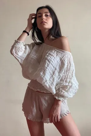Pure Italian Linen large collar Positano Top