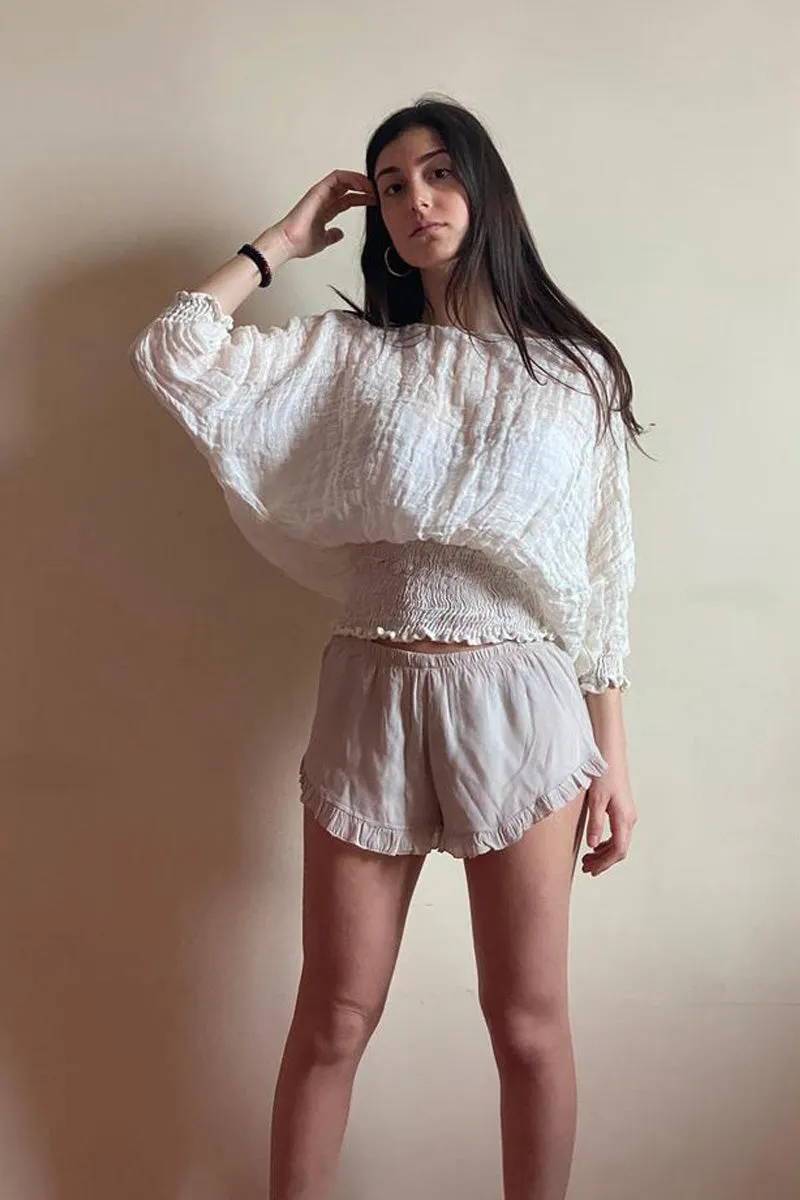 Pure Italian Linen large collar Positano Top