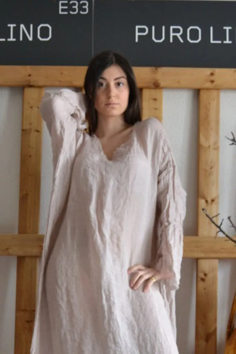 Pure Linen Handmade Positano Long Dress