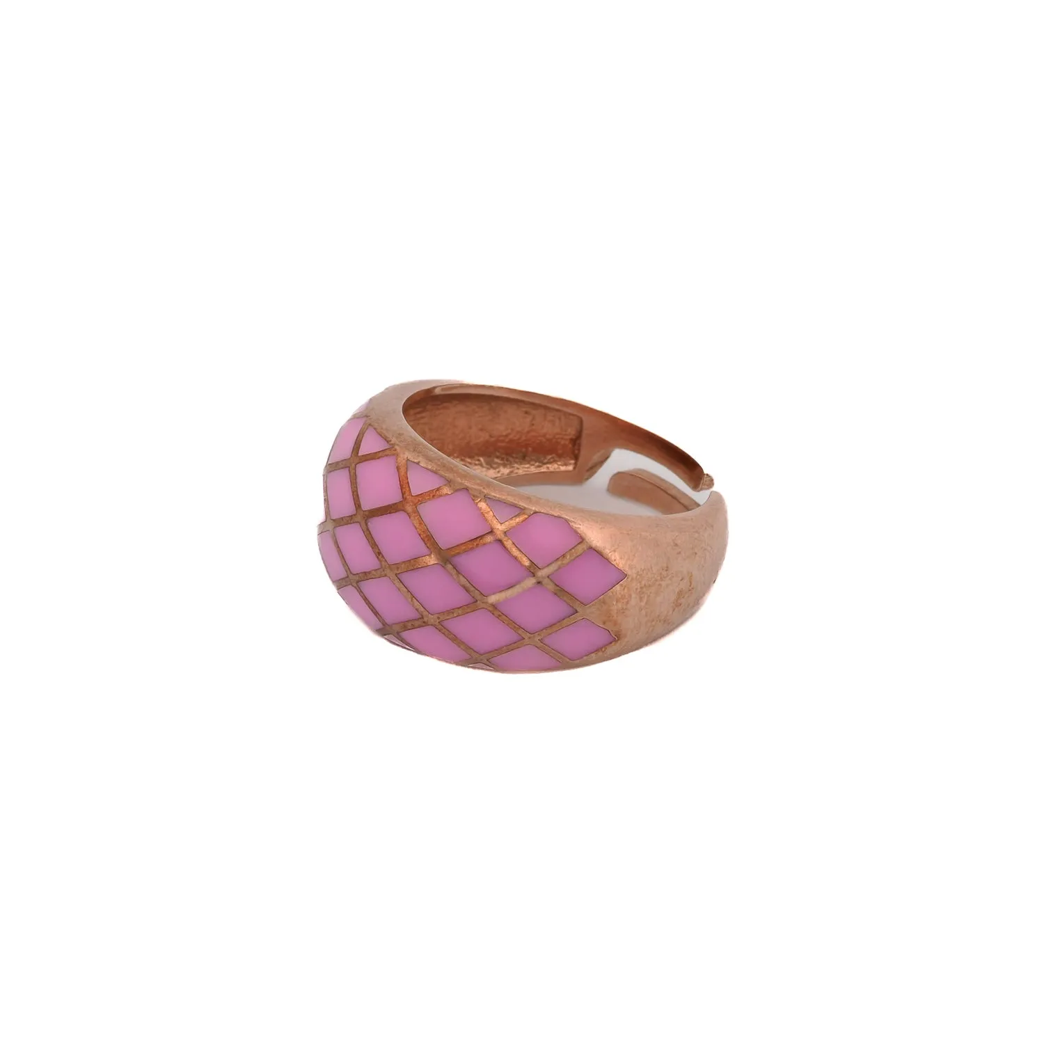 Purple & Rose Gold Adjustable Fashion Ring