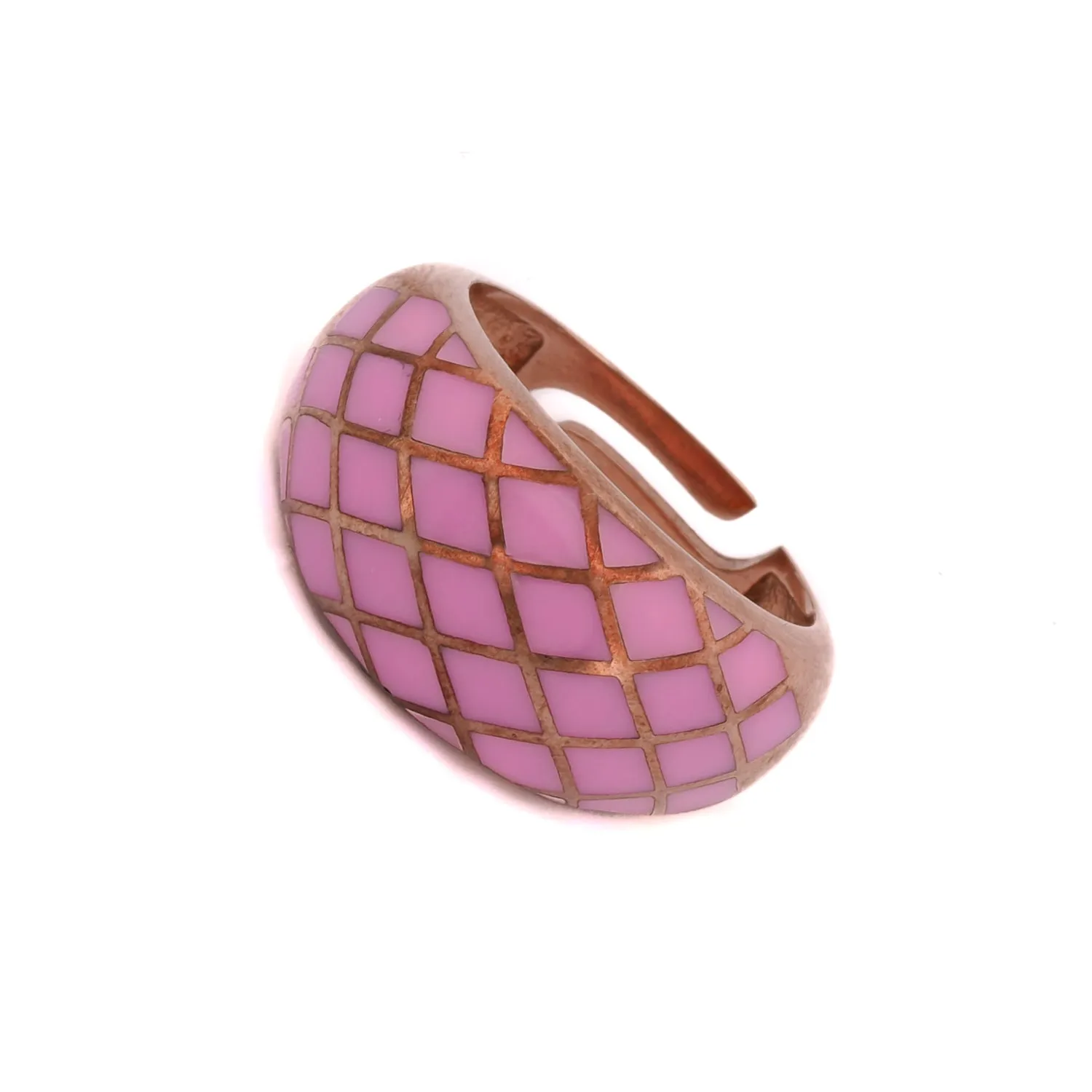 Purple & Rose Gold Adjustable Fashion Ring
