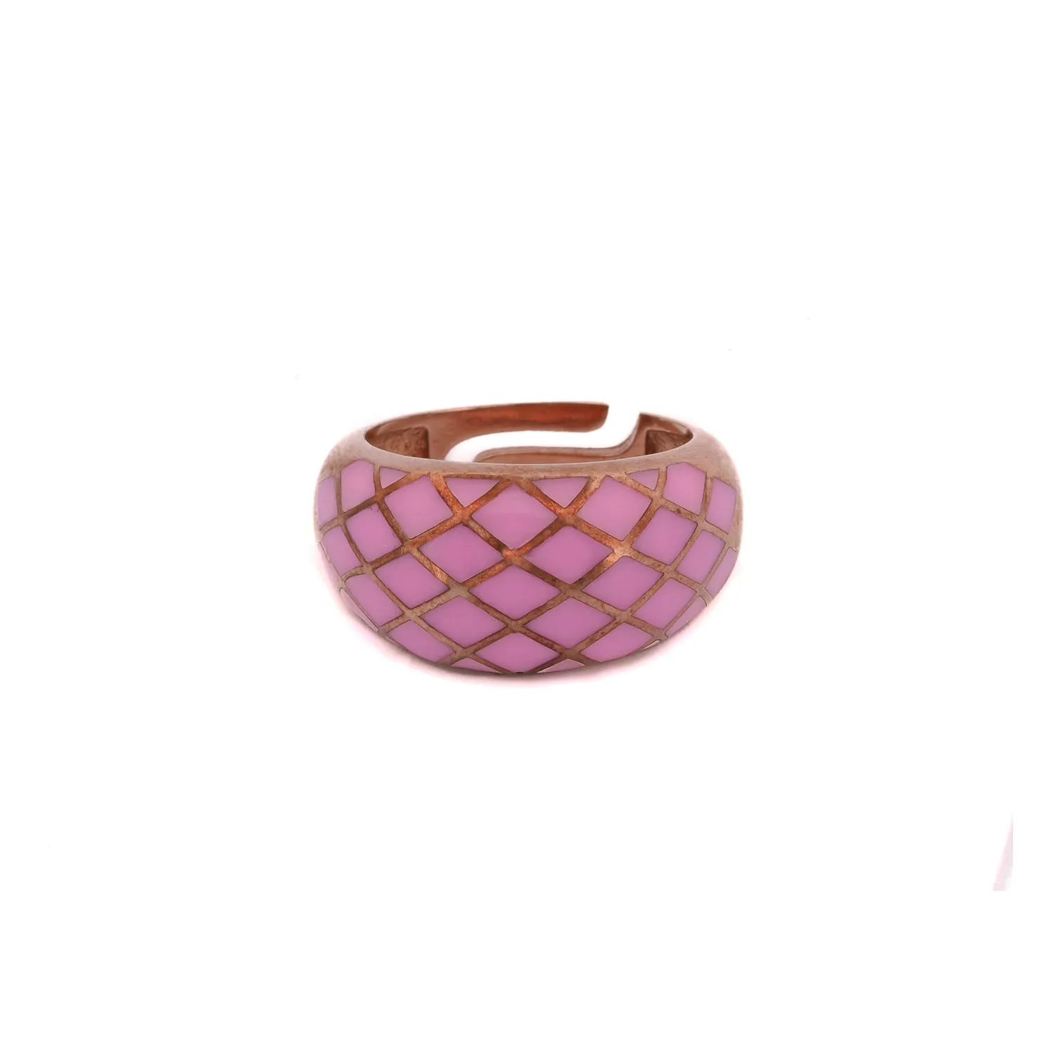 Purple & Rose Gold Adjustable Fashion Ring