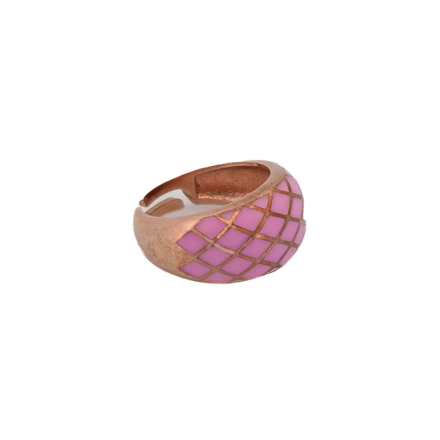 Purple & Rose Gold Adjustable Fashion Ring