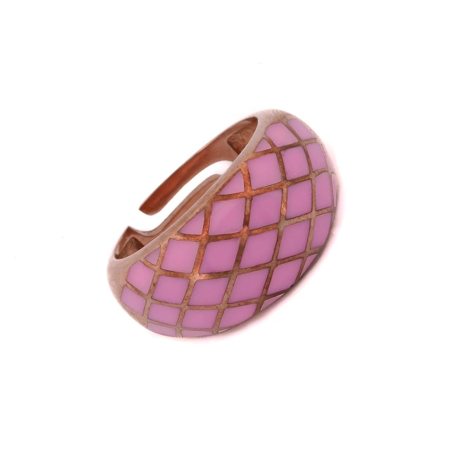 Purple & Rose Gold Adjustable Fashion Ring