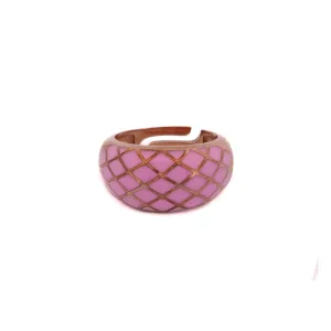 Purple & Rose Gold Adjustable Fashion Ring