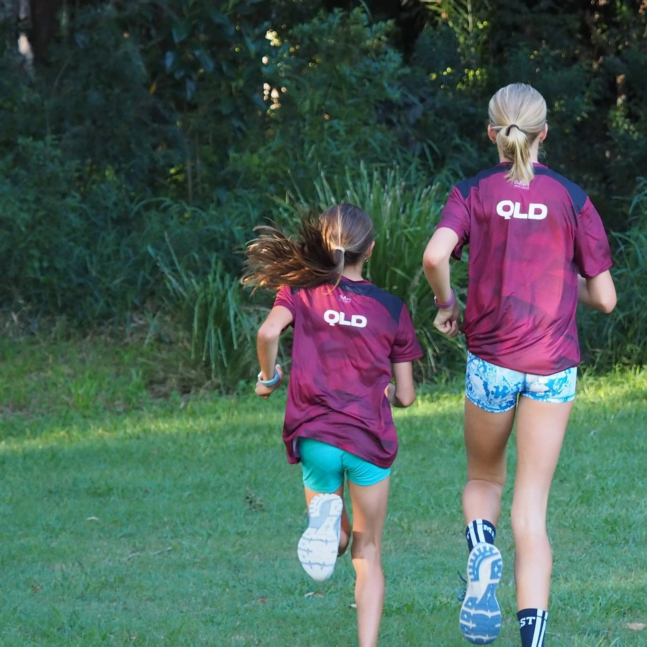 QLD Athletics - Ladies Maroon and Black Training Tee