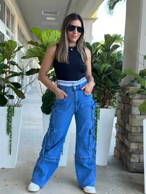 "Camilla" Denim High Waisted Pants