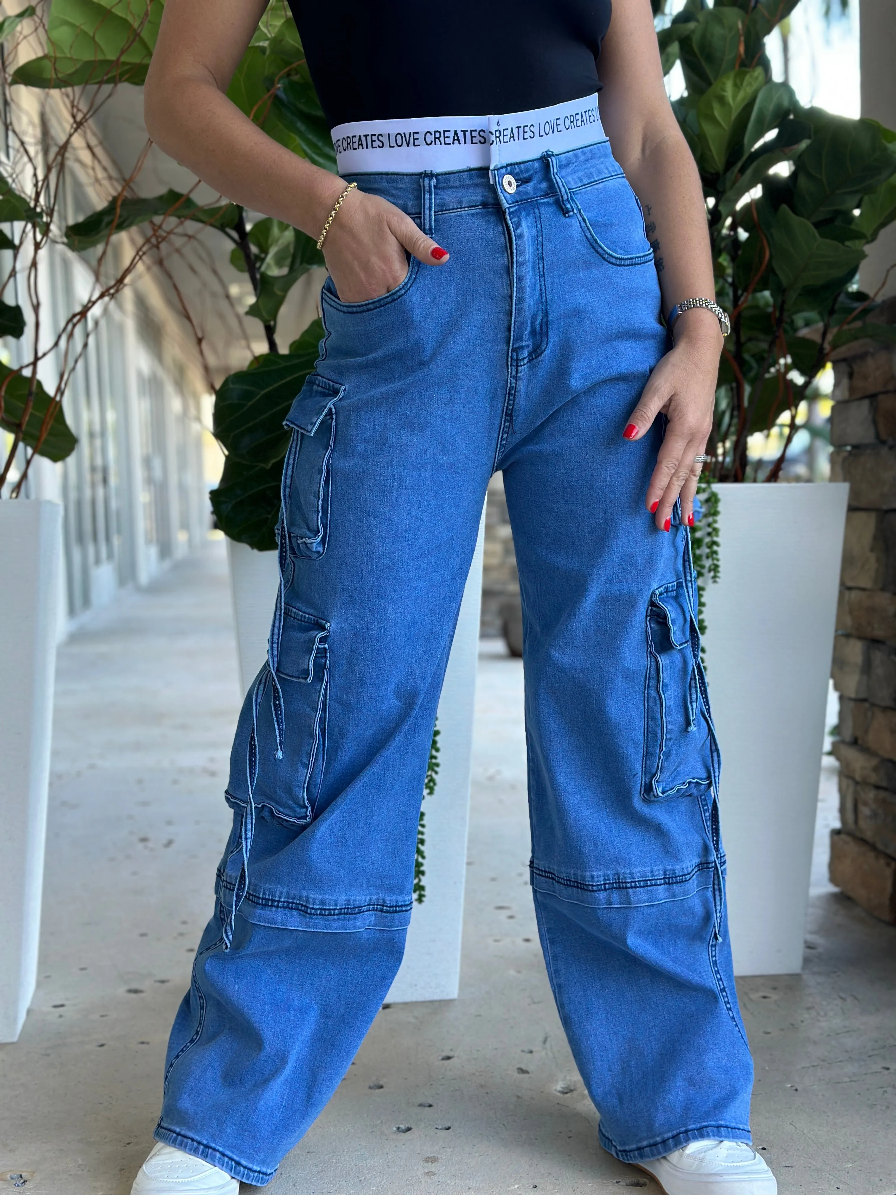 "Camilla" Denim High Waisted Pants