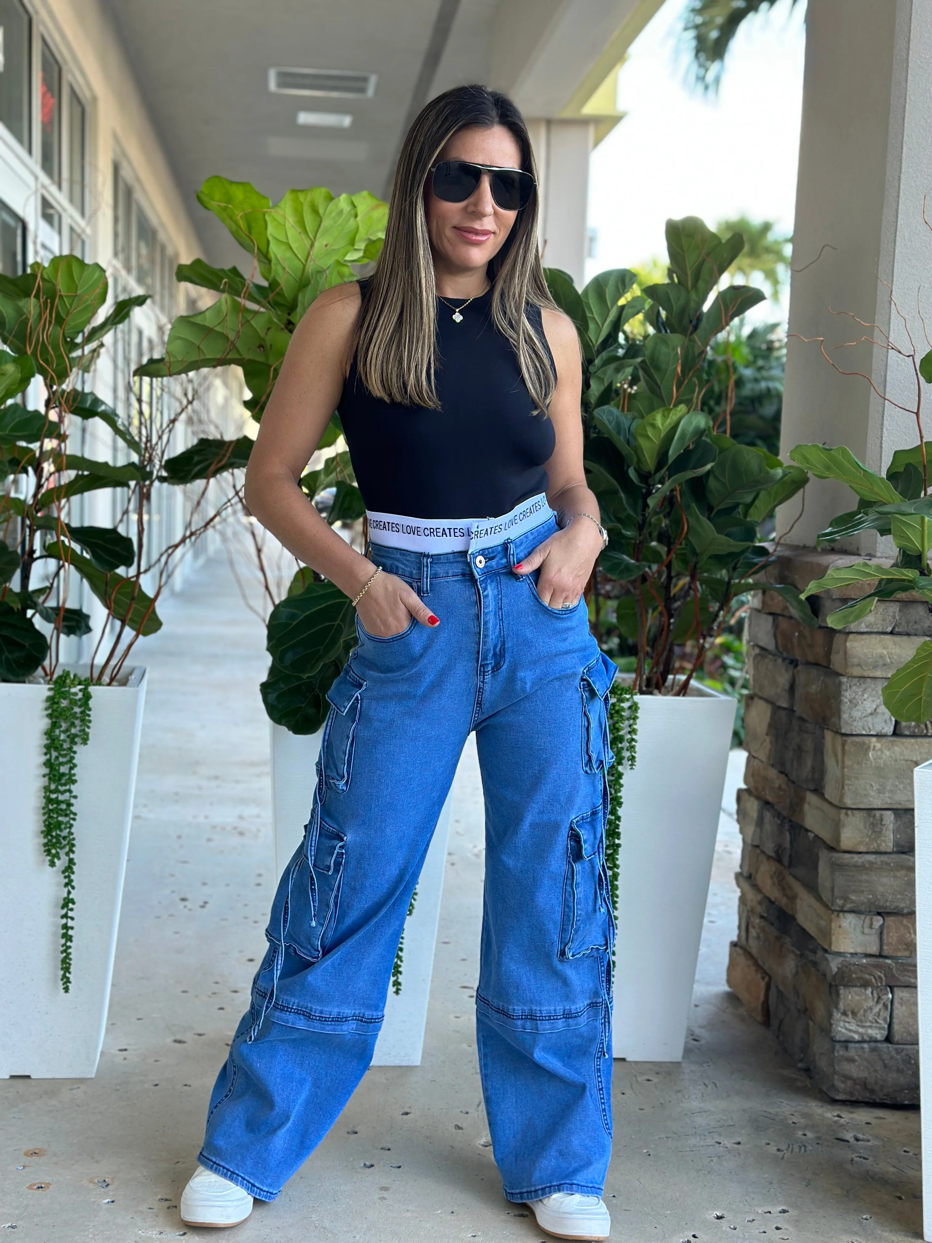 "Camilla" Denim High Waisted Pants