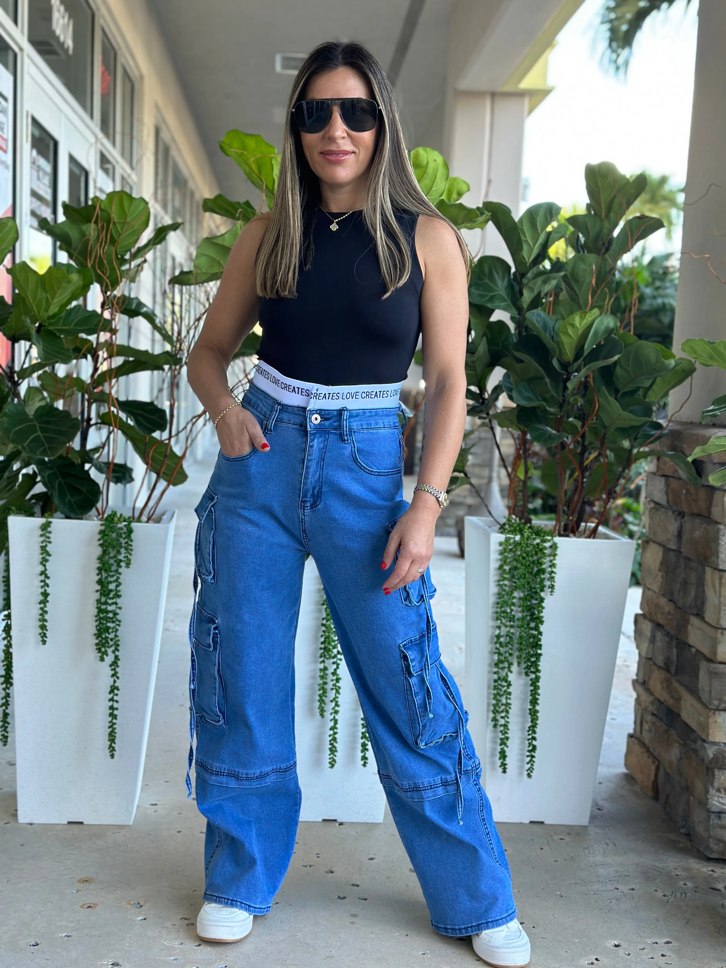 "Camilla" Denim High Waisted Pants