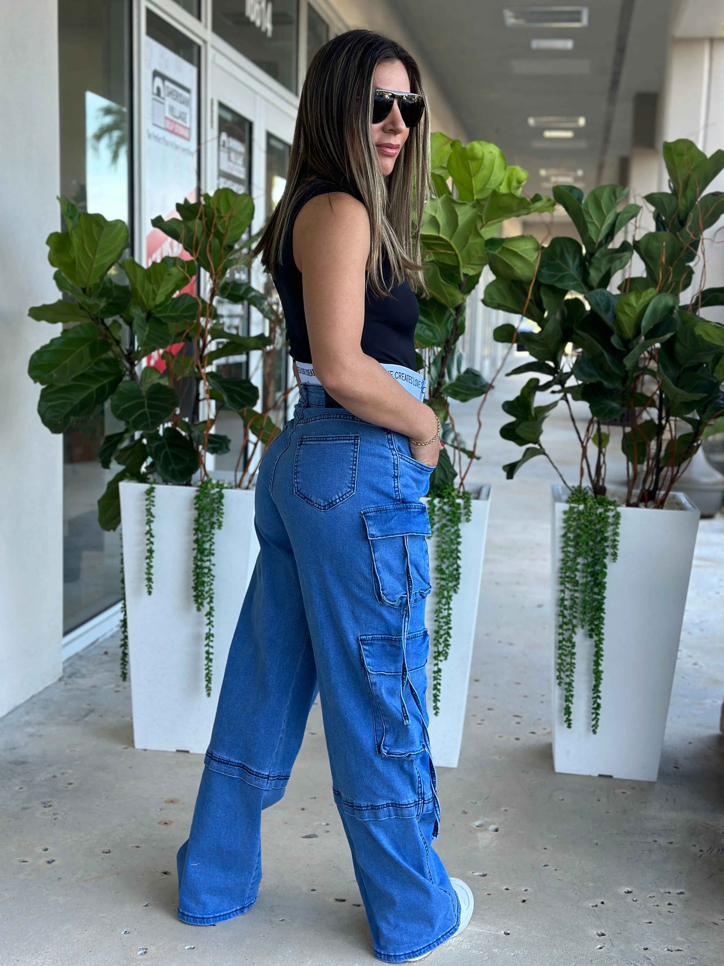 "Camilla" Denim High Waisted Pants