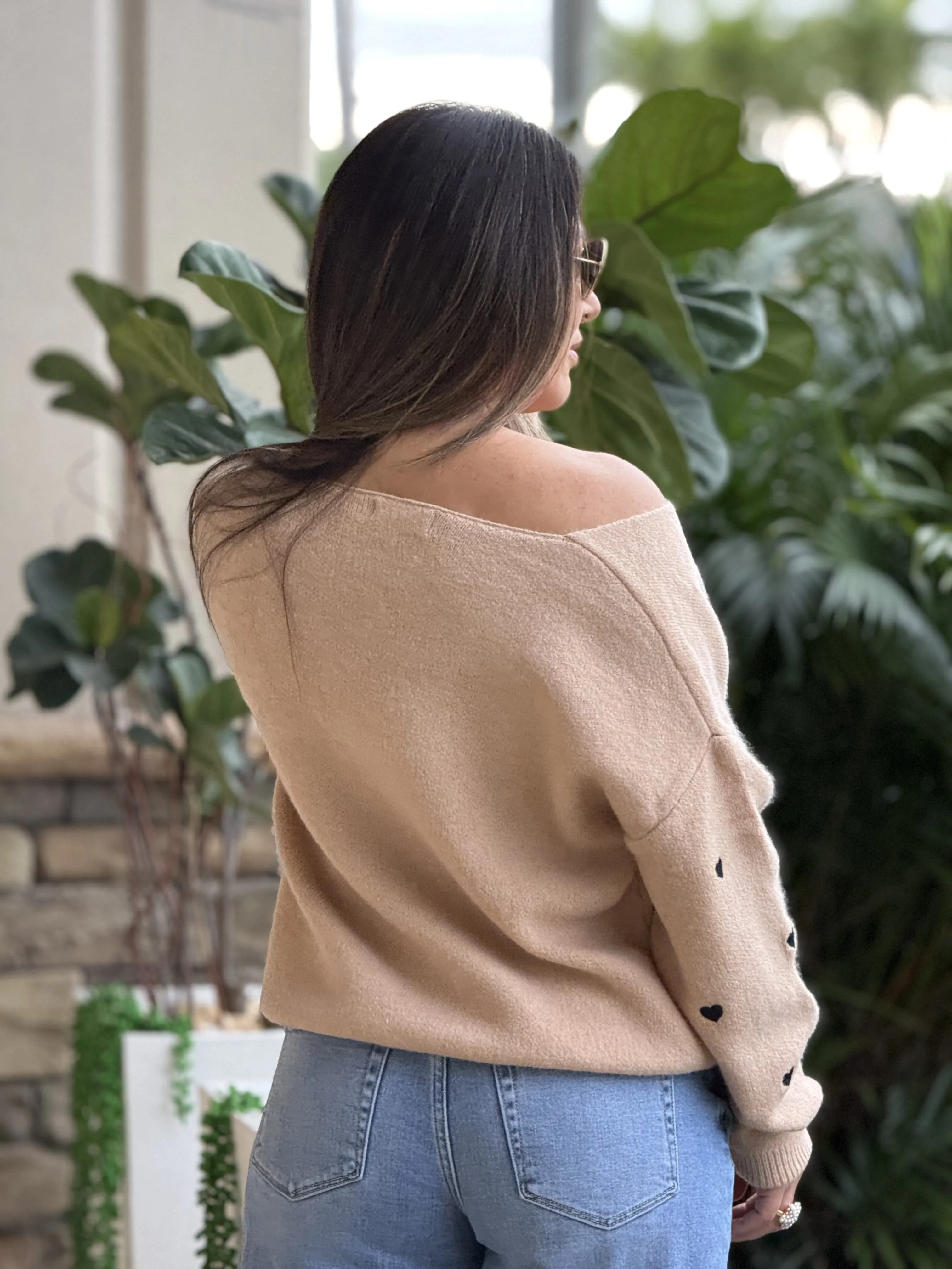 "Cupid" Soft Heart Shape Sweater , Relaxed Fit