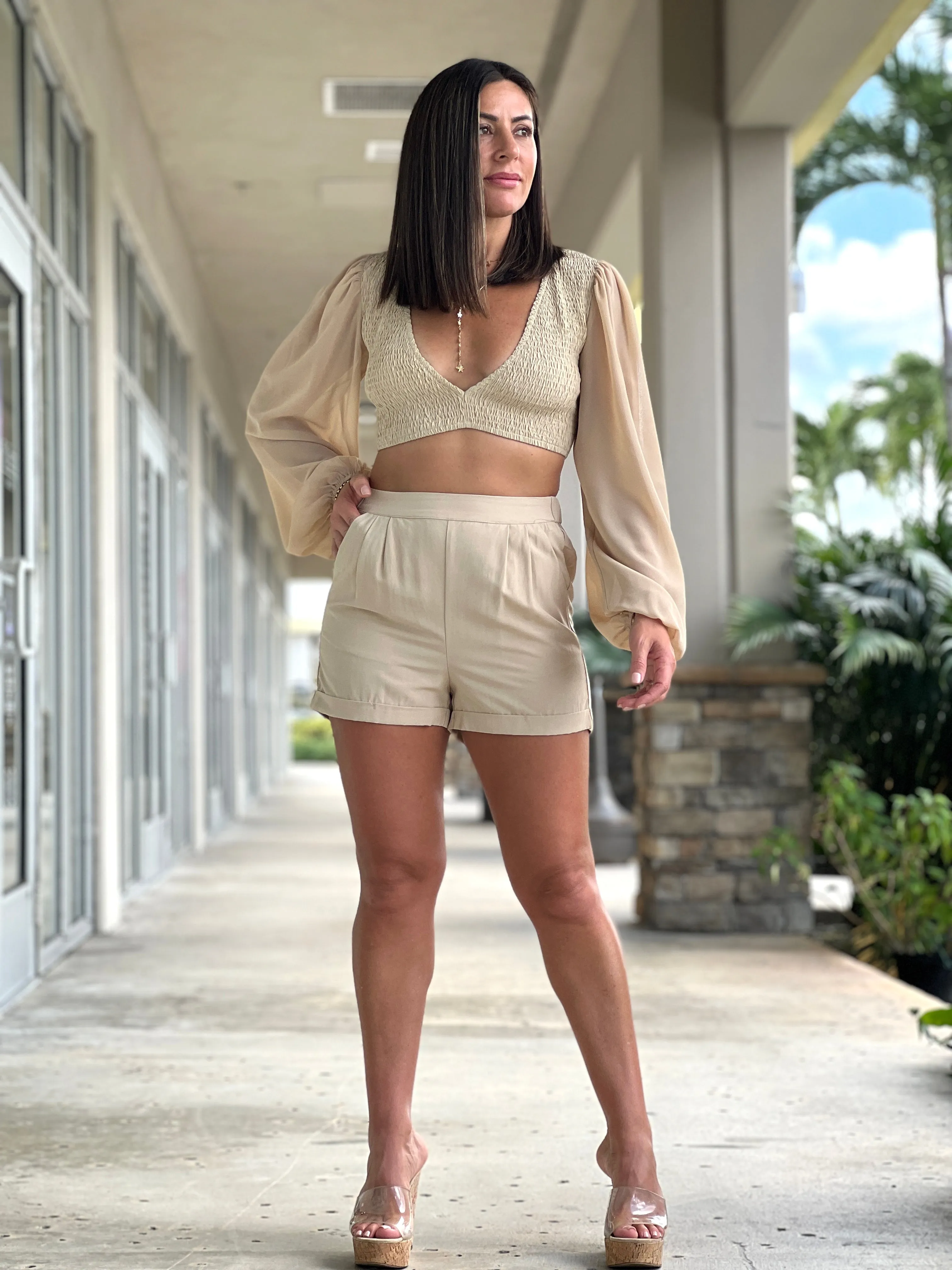 "Joanna" Crop Top And Short Set