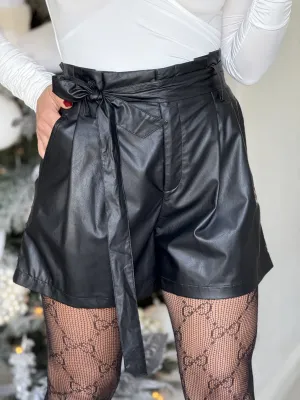 "Nicole" Faux Leather High Waisted Shorts