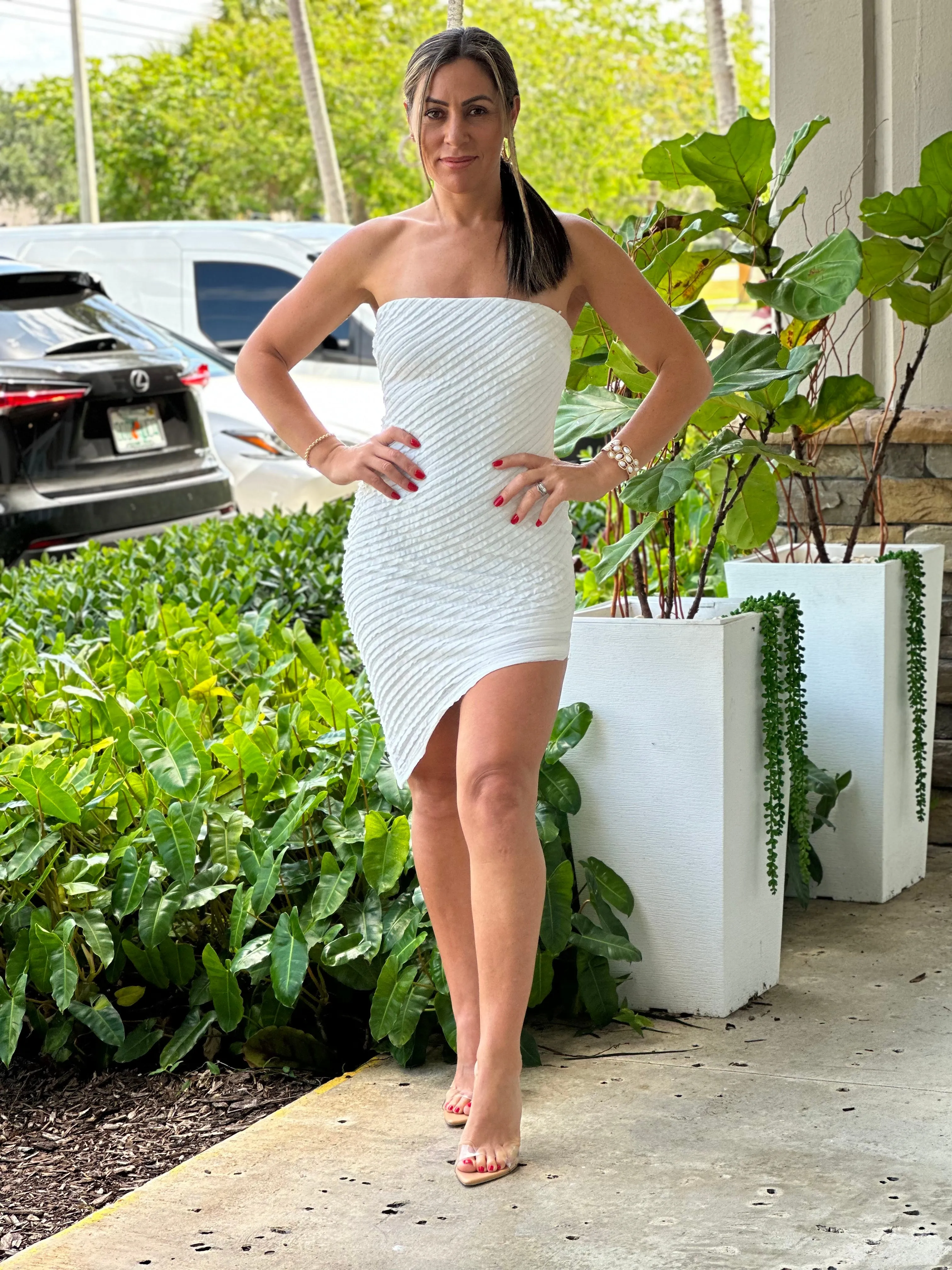 "Sienna" Textured Tube Mini Dress