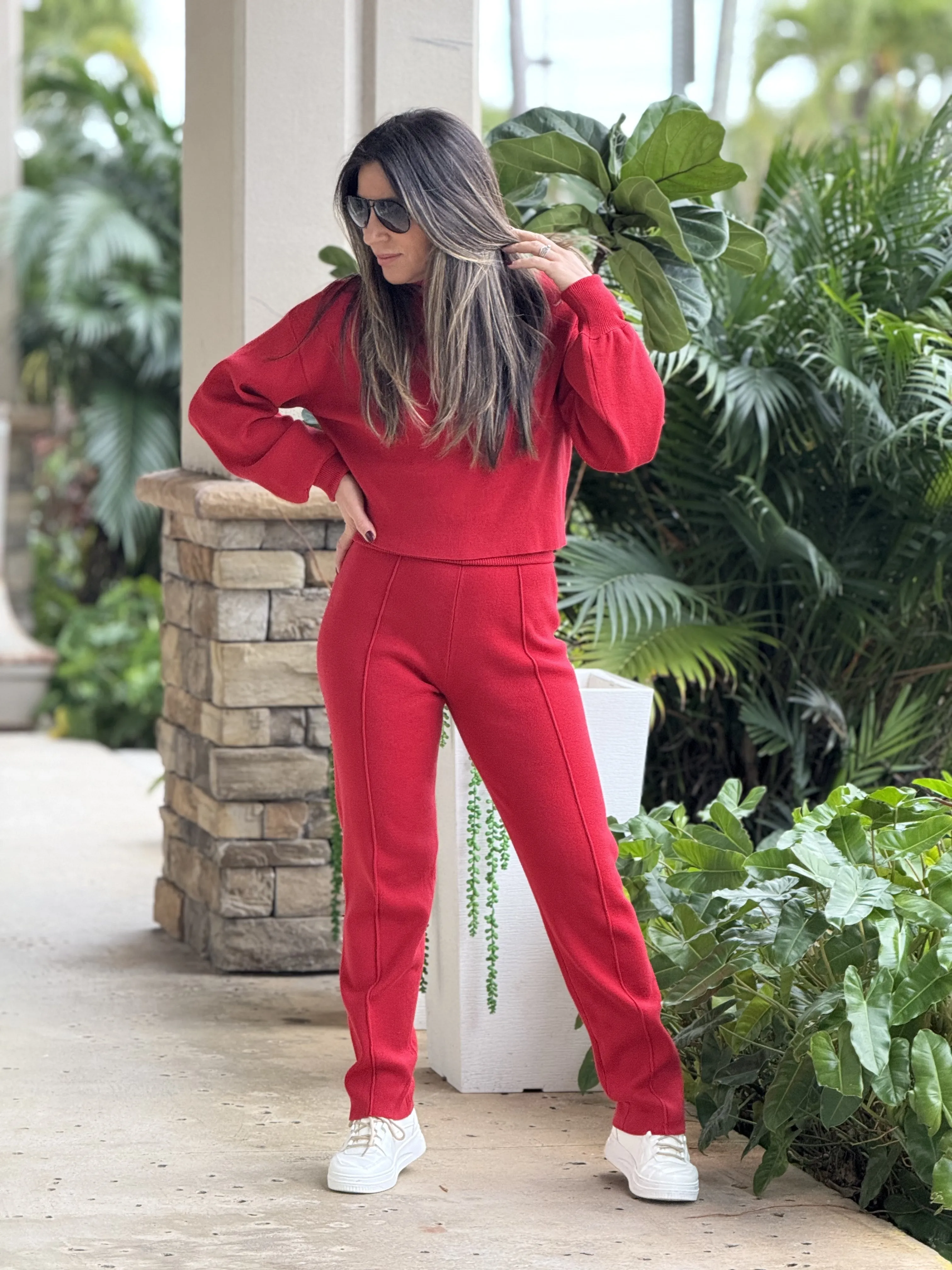 "Sonya" Turtle neck Knit Sweater And Pants Set