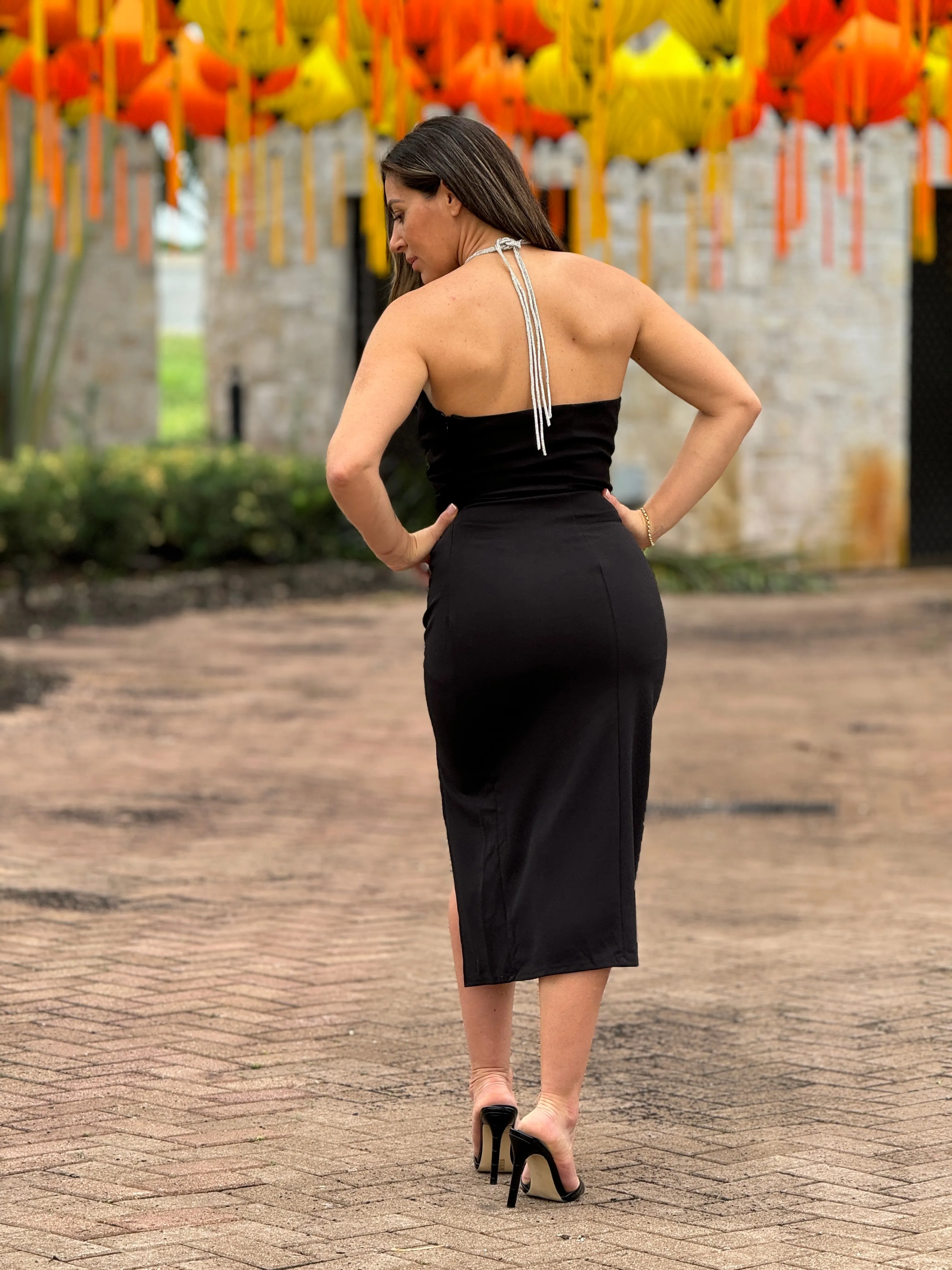 "Violeta" Halter Midi Dress