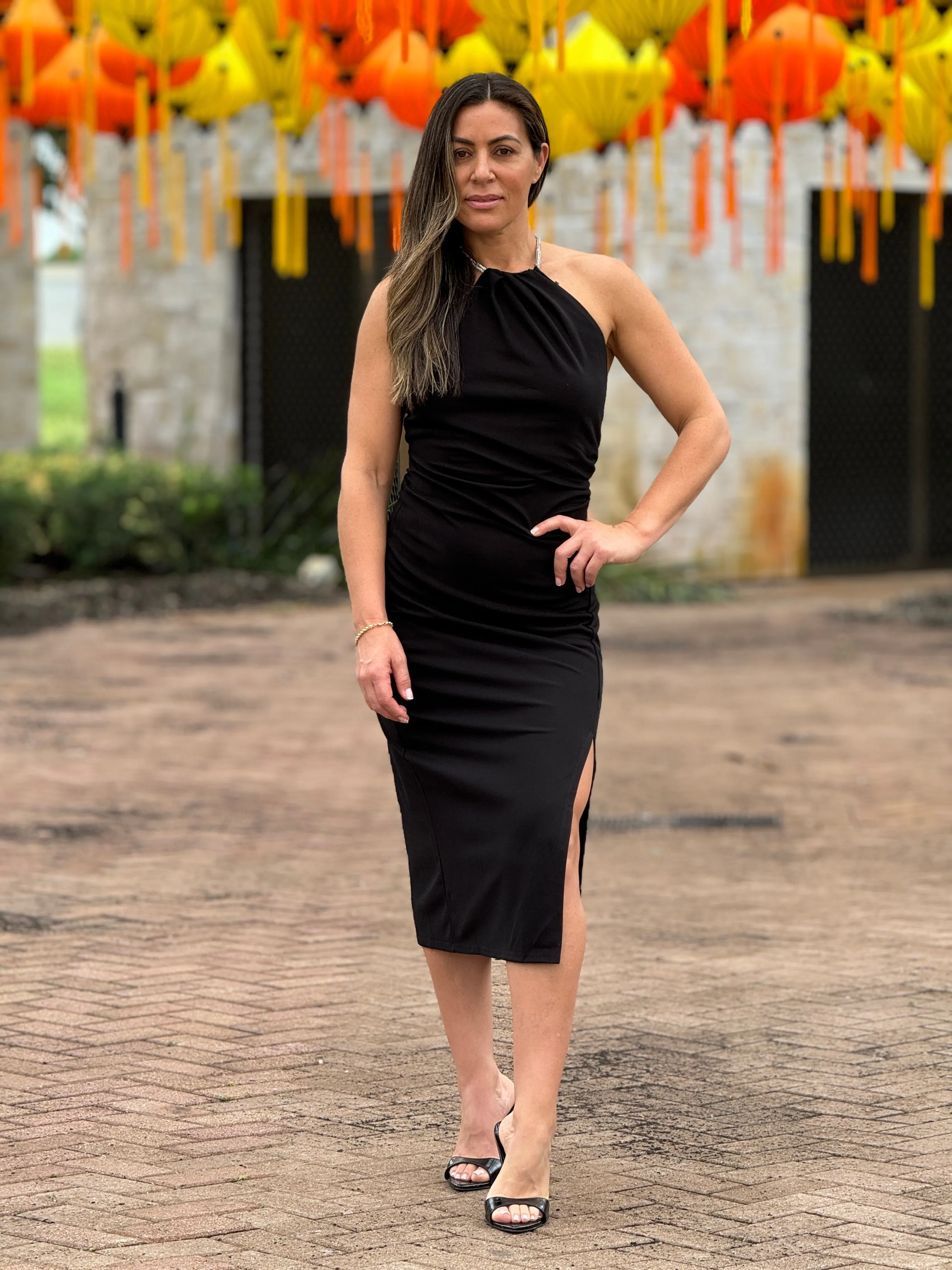 "Violeta" Halter Midi Dress