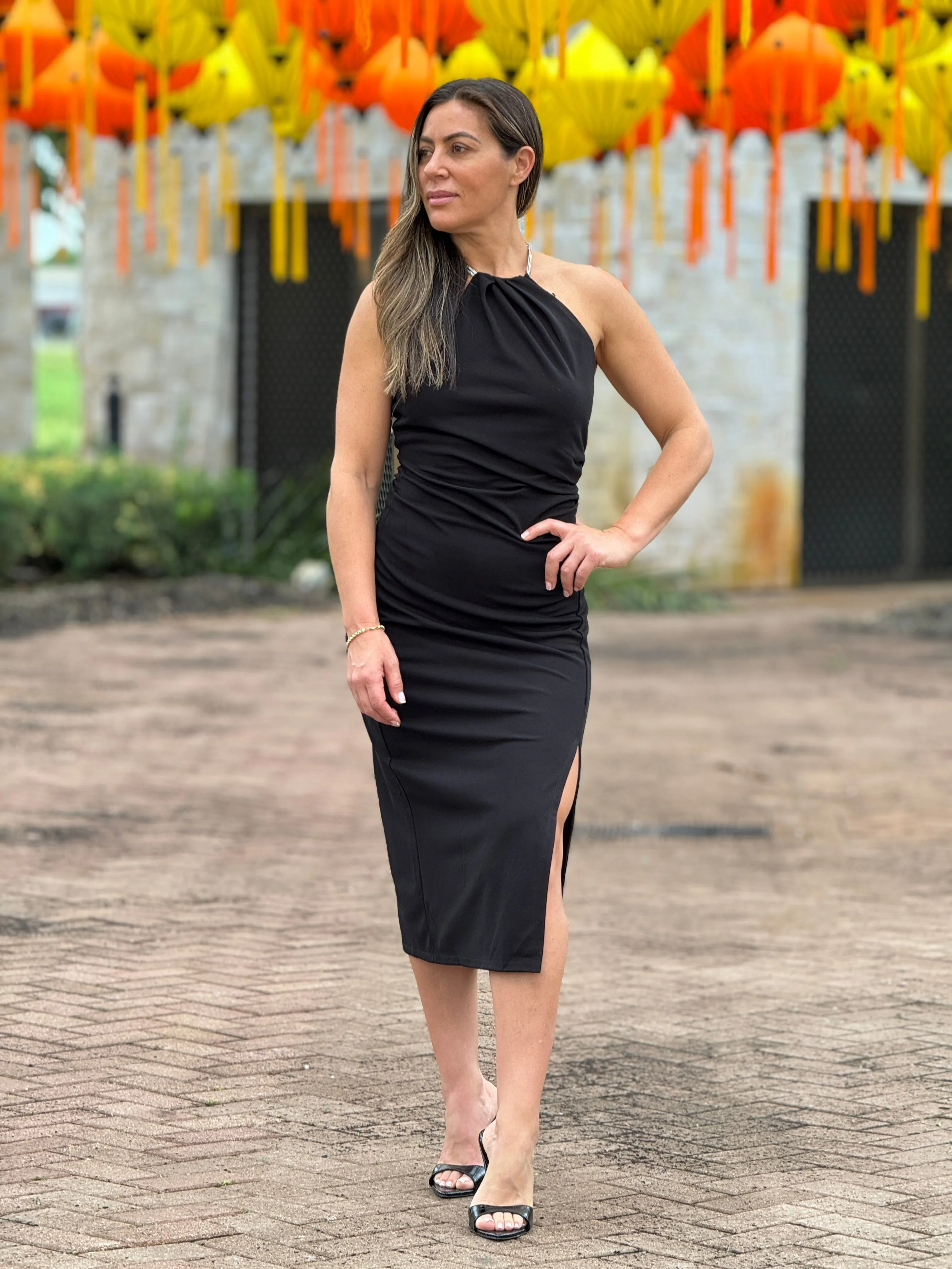 "Violeta" Halter Midi Dress